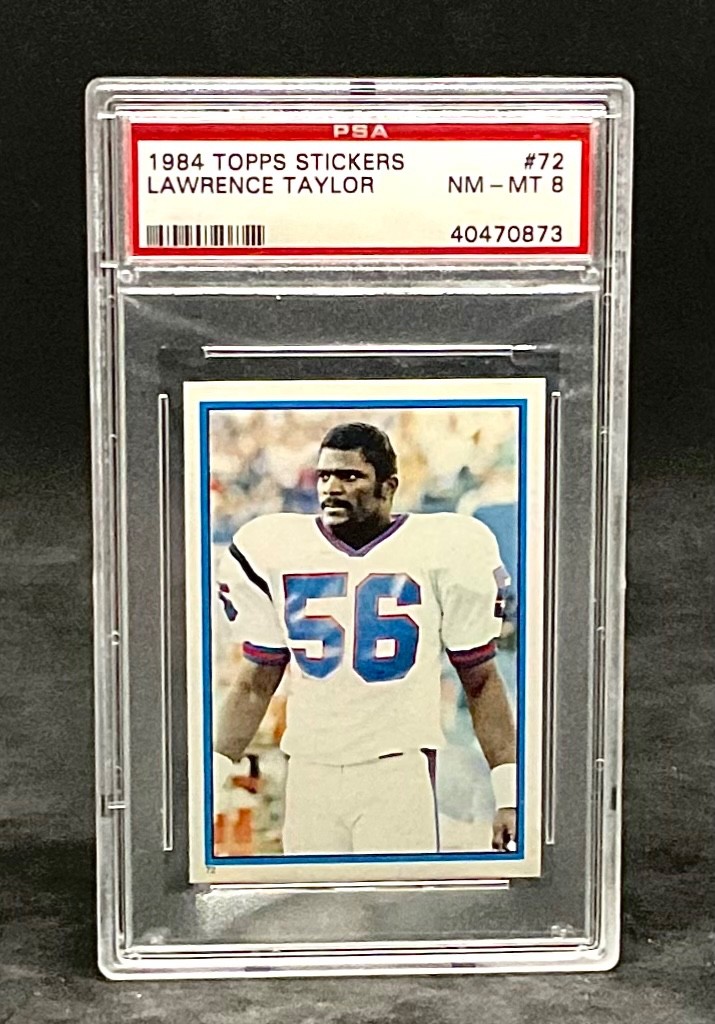 1984 Topps Stickers Lawrence Taylor Sticker #72 PSA 8 NM-MT HOF