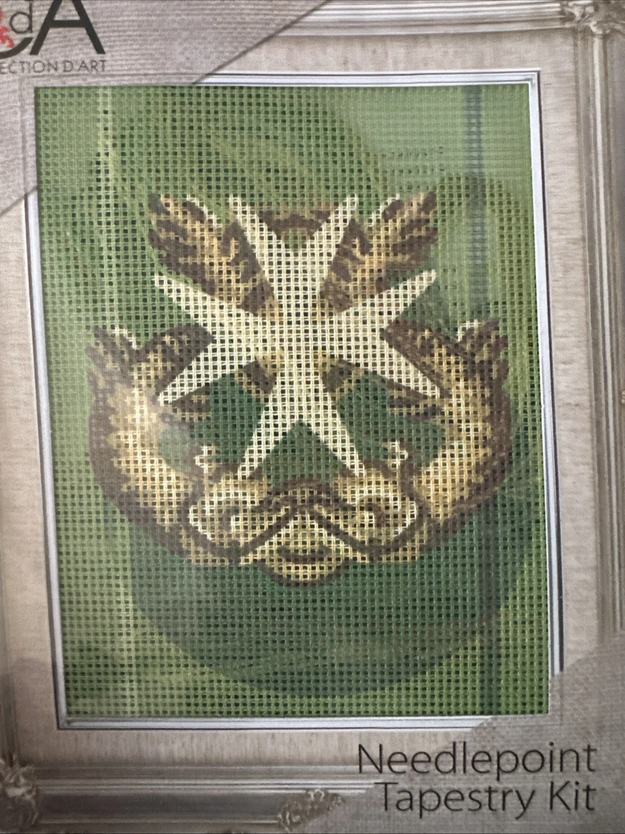 Toile à Broder Imprimée Madonna Prayer 30x40cm - Tapisserie Needlepoint Peinte Main