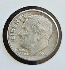 1964-D Silver Roosevelt Dime RPM Variety Rim Cud Die Fatigue Denver Mint