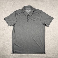 Oakley Polo Shirt Mens XL Gray Hydrolix Snap Golf Performance Stretch Wicking