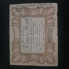 1918 Germany 50 Mark Reichsbanknote  note   Banknote circulated #638