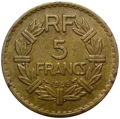 5 Francs LAVRILLIER BRONZE ALUMINIUM 1946 - Photo 1/2
