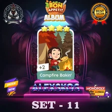 CAMPFIRE BAKIN - ⭐️4 MONO_POLY_-GO 4S  STICKERS CARDS ⚡️ FAST SEND ⚡️