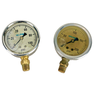 Hypro GG100 GG200 Liquid Filled Pressure Gauge 2.5'' 0-100 PSI 0-200 PSI Lot 2