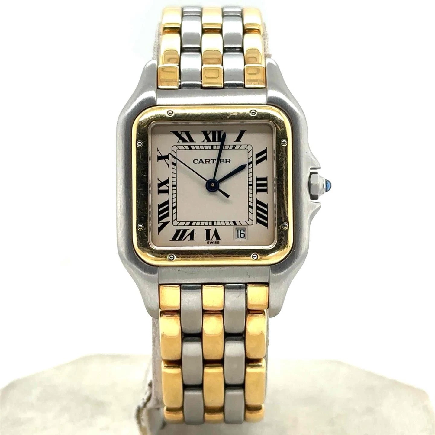Cartier — Cartier Panthere Quartz 27mm 18k Yellow Gold/Steel 3 Row Ladies Watch W25028B6