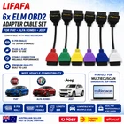 6x ELM OBD2 Adapter Cable Set For Fiat Alfa Romeo Jeep MultiECUScan ECU Tool