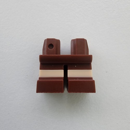 LEGO Minifigura Piernas Cortas - Patrón de Rayas de Turrón Claro - Imagen 1 de 2