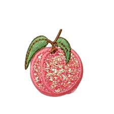 iron on patch applique Pink Sparkle Peach 1" wide x 1-1/2" tall FREE SHIPPING