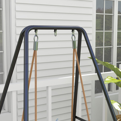 Outsunny Hammock Chair Stand Metal Frame Hammock Stand, Black - Picture 10 of 11