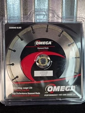 OMEGA 7-in Wet/Dry Segmented Rim Diamond Saw Blade 7/8"-5/8" Arbor