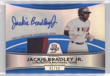 2010 Bowman Platinum Relic Refractor Blue 41/50 Jackie Bradley Jr Patch Auto 0m8