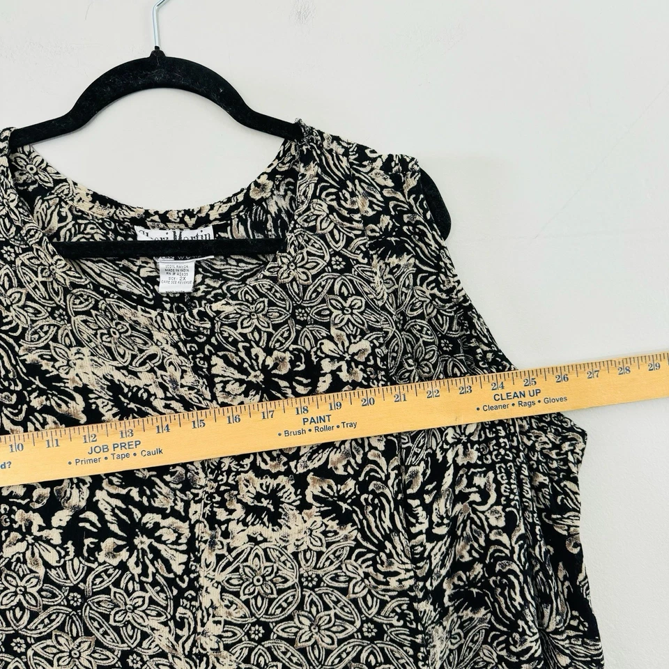 Vestido Sheri Martin New York Negro Y Dorado Sin Mangas Patrón Floral Para Mujer’s 2X Foto 4 de 4