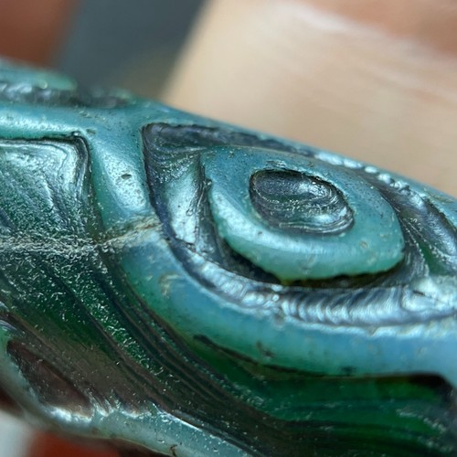 Tibetan Nepalese Himalayan Bead Ancient agate Old Dzi Talisman 9 eye Bead Amulet - Afbeelding 6 van 12