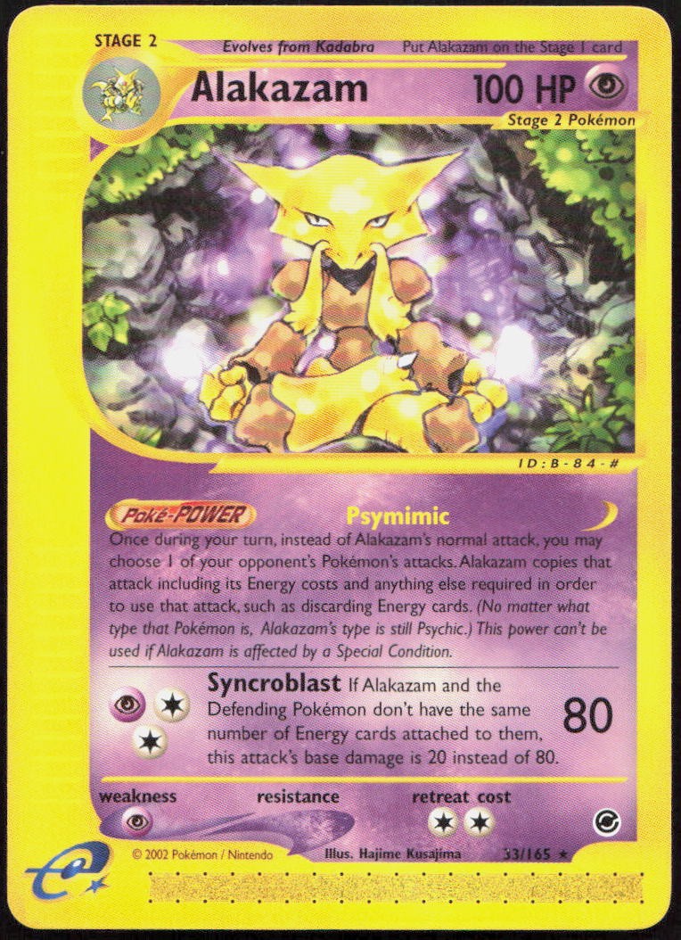 Alakazam 33/165 Rare Expedition Base Set Pokemon Near Mint