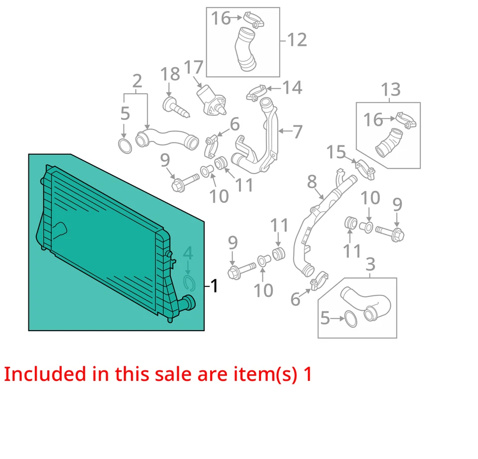2013-2014 Volkswagen Beetle Intercooler 58k OEM LKQ - Image 4 of 4