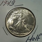 1943 Walking Liberty Silver Half Dollar Gem BU