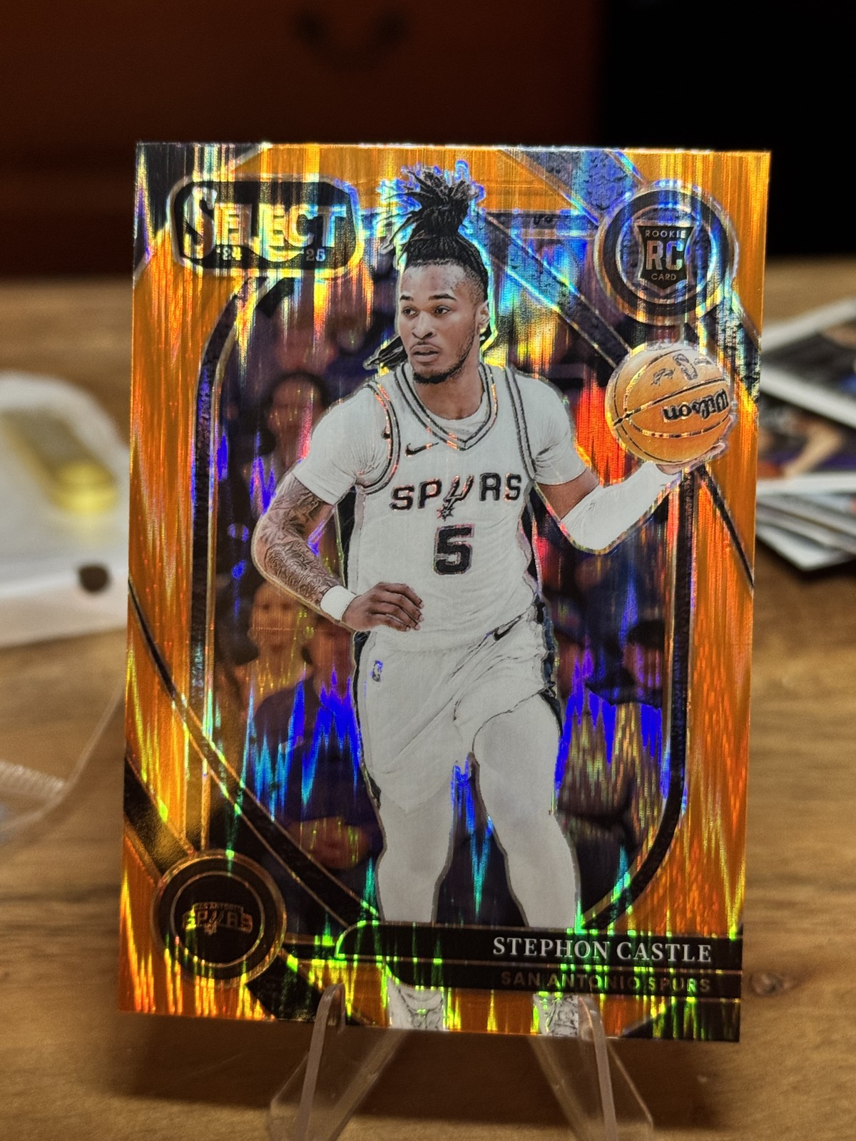 2024-25 Panini Select - Courtside Stephon Castle #292 Orange Flash Prizm (RC)