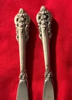 Wallace Grand Baroque Sterling Silver Handle Stainless Blade Butter Knives 6"