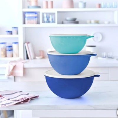 Tupperware Thatsa Bowls 6 Piece Set, New, blue summer party