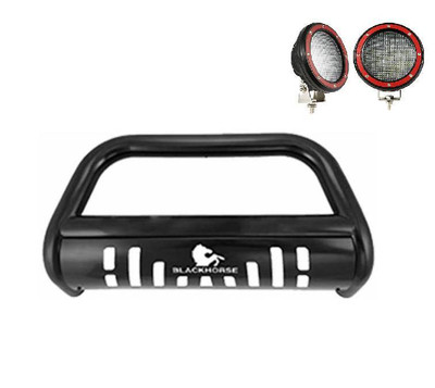 Black Horse Bull Bar Push Guard w/Skid Black w/5.3''LED fit 2001-2010 Mazda B2300