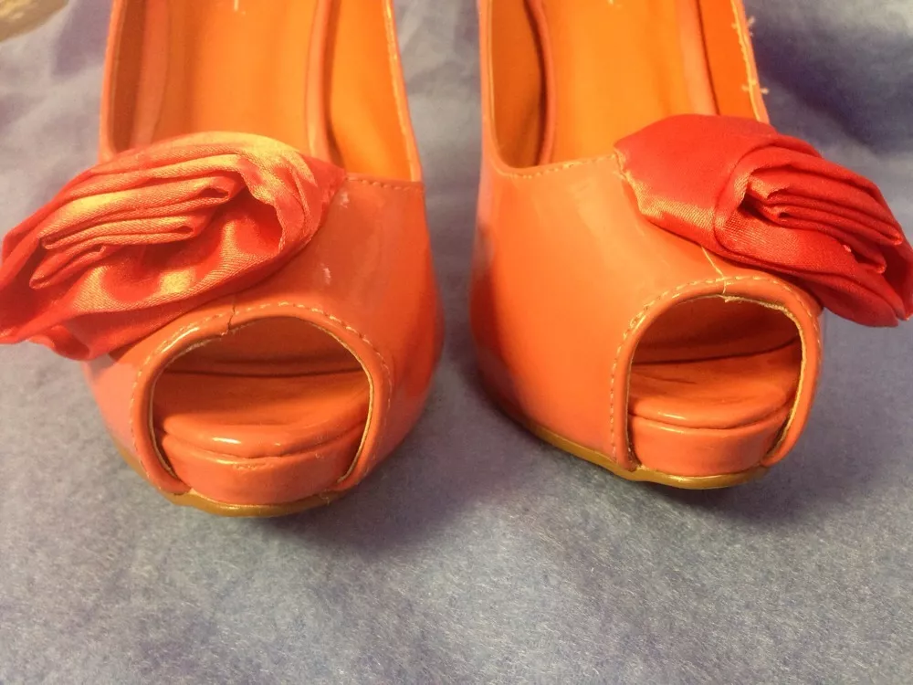 Peach cheap evening shoes