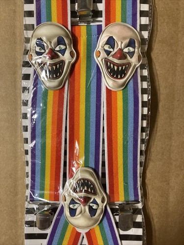 2008 Forum Novelties Men's Suspender Evil Clown Multicolor Item #60237 Rainbow - Picture 5 of 5
