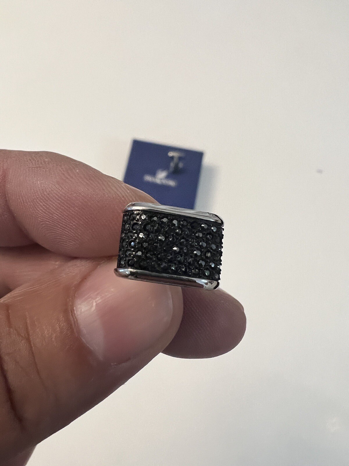 Swarovski Men's Black Crystal Cufflinks Stainless Steel eBay