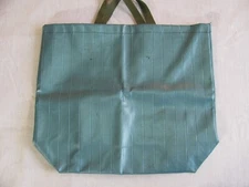 Heavy Duty Vinyl Reusable Shopping Bag, Metallic Blue, Unbranded r