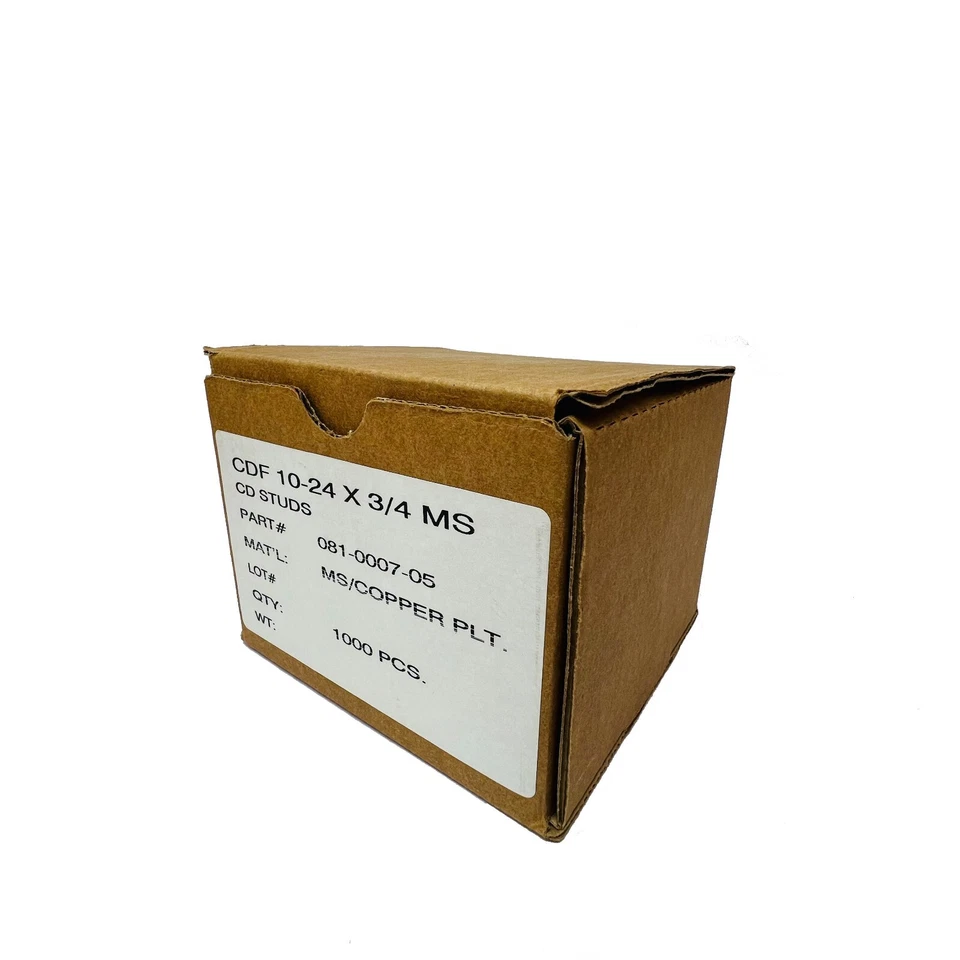CDF 10-24 X 3/4" MS Welding Studs, Box Of 1,000 MS Copper Plated Mat: Mild Steel - Image 3 of 3