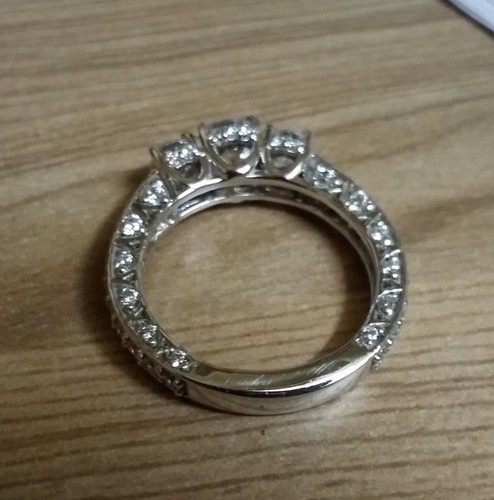 2.50Ct Round Real Moissanite Bridal Engagement Ring 14K White Gold Plated Silver - Picture 4 of 10