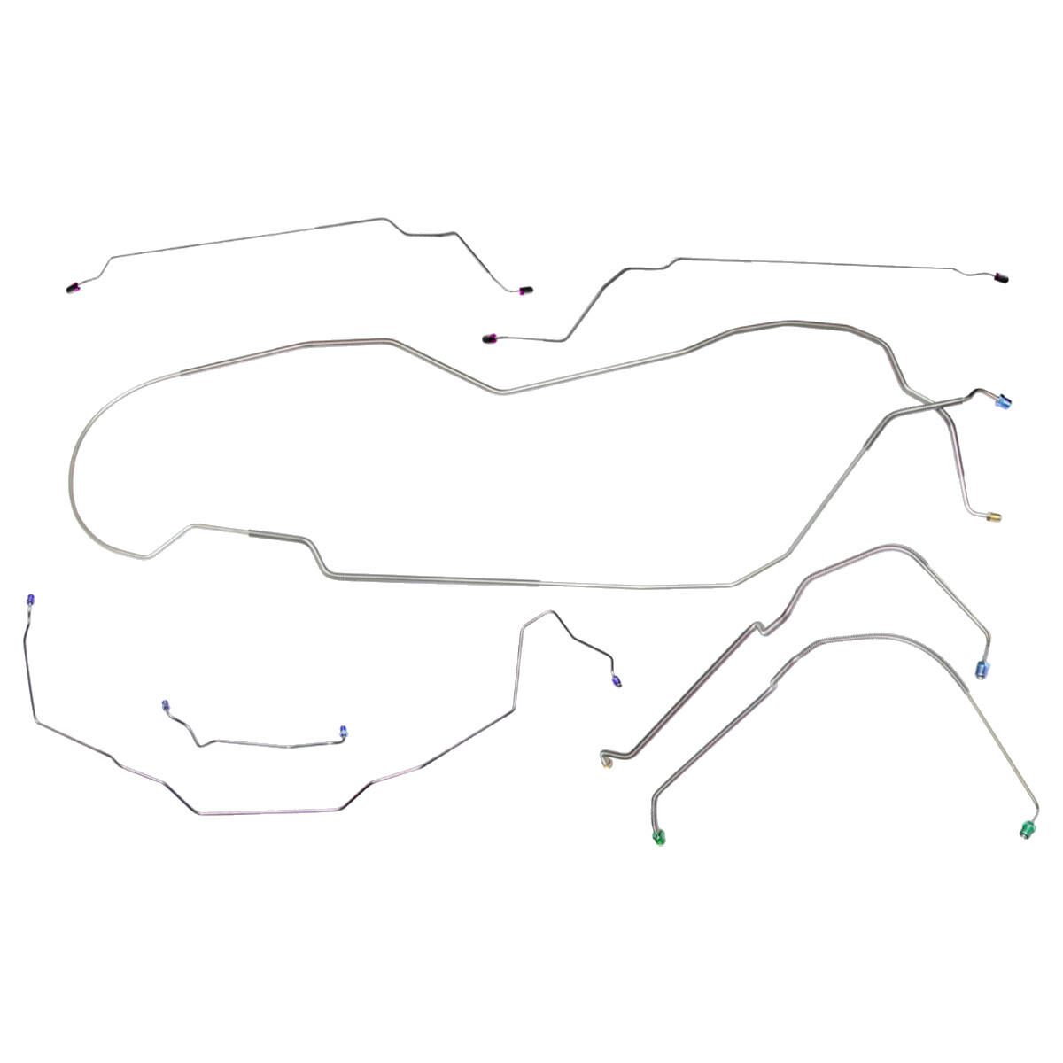 1971-72 Oldsmobile Cutlass 442 HDT Complete Power Disc Brake Line Kit Stainless