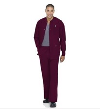 NWT Landau For Men RWP 8550 BURGUNDY Men's Comfortable Elastic Waist Scrub Pant