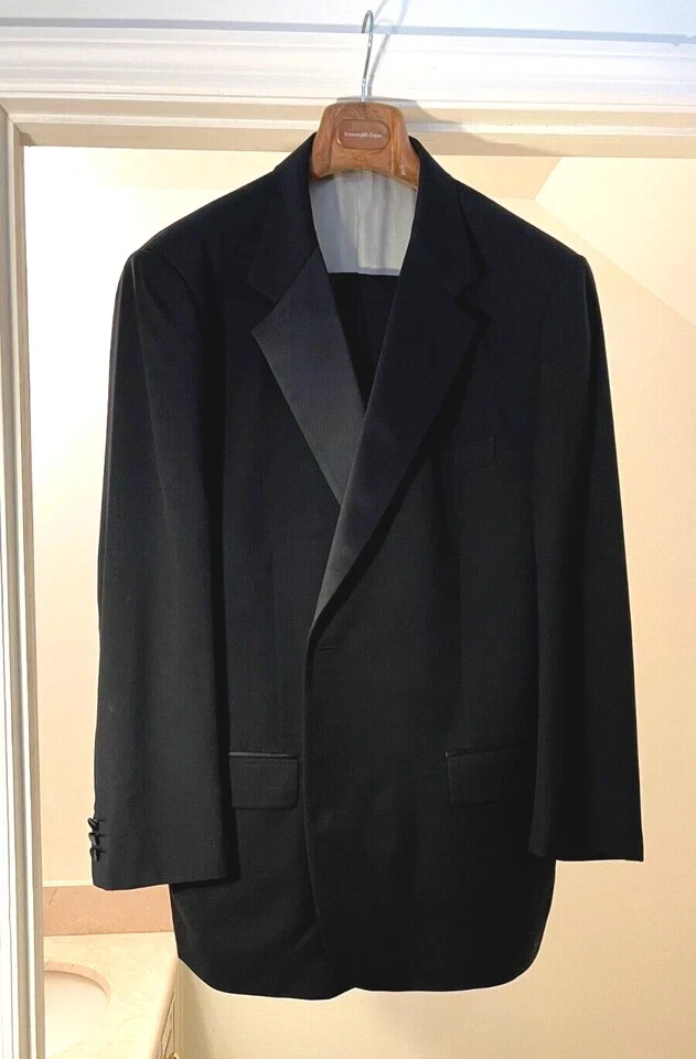 HOMBRE Luigi Suppa MILANO Negro Gris Formal Blazer Cena * 40 Chaqueta 42 Pantalones Lana Foto 3 de 4