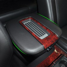 Cubierta de caja tapa reposabrazos consola central de cuero negro para Cadillac Escalade 07-11
