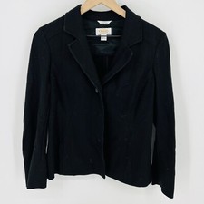 Talbots Black Three Button Blazer Size 10 Petite