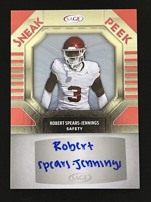 2025 Sage Robert Spears-Jennings Auto Autograph RED Sneak Peak RC