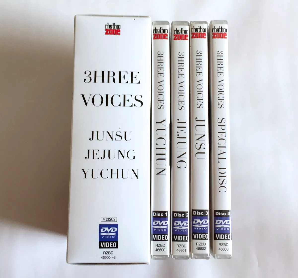 JUNSU JEJUNG YUCHUN 3HREE VOICES JAPAN 4 DVD BOX RZBD-46600/3 JYJ TVXQ K-POP B01