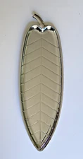 Vintage Large Palm Leaf Serving Tray Mid Century Silver - Made in USA