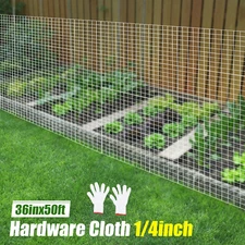 1/4 Inch Hardware Cloth Galvanized Chicken Wire Welded Fence Mesh Roll 36"x50' 