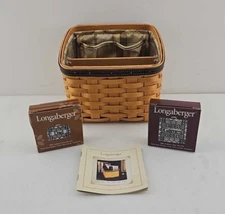 Longaberger Fathers Day 2002 Basket with Liner, Protector, Dividers, Two Tie-ons