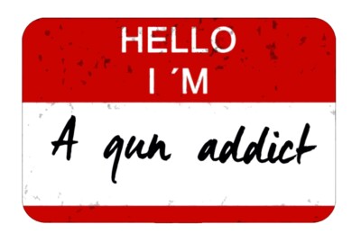 HELLO IM A GUN ADDICT STICKER 5 X 3.5