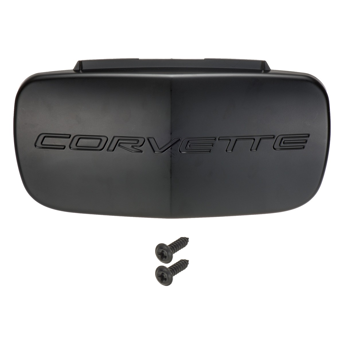 OEM NEW Front License Plate Cover Black w/Corvette Logo 97-04