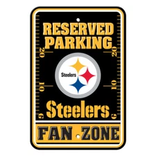 NFL Pittsburgh Steelers Home Room Office Bar Decor Parking Sign Fan Zone 12"x18"