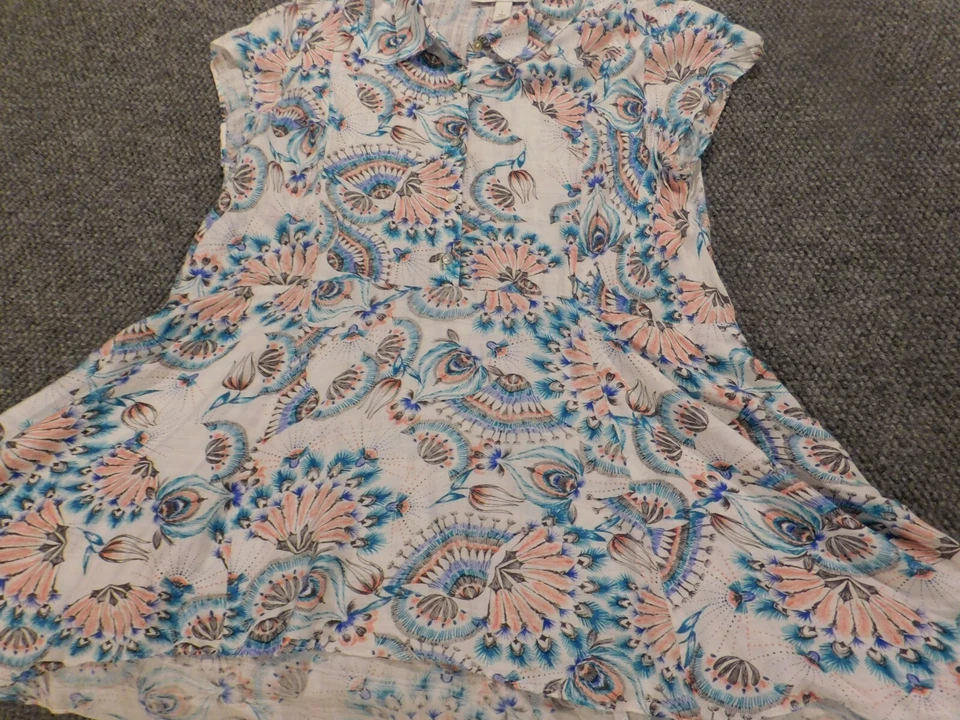 Blusa vintage America para mujer grande azul jersey elástico nueve oeste Foto 4 de 4