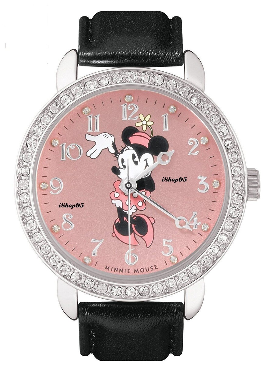 Disney Ingersoll Minnie Mouse Watch Rhinestone Bezel Stainless Steel ZR26165 1960s Ingersoll US Time Minnie Mouse Watch for Parts  main image 4