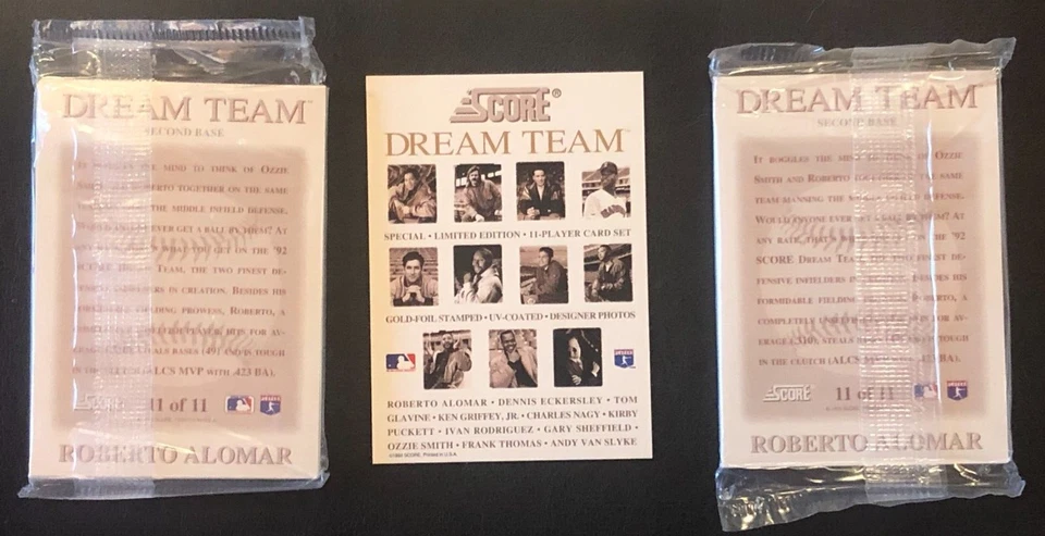 (2)x 1993 Score Dream Team Insert Redemption Baseball Trading Card Set LOT #1-11 - Image 2 of 3