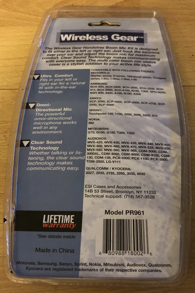 Auricular de micrófono con brazo manos libres “Wireless Gear” para conector de teléfono celular de 2,55 mm Foto 2 de 2