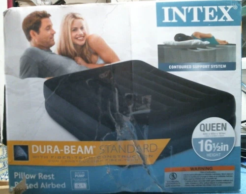 Intex Dura-Beam Standard Pillow Rest Raised Air Bed, QUEEN  (64123E) FS