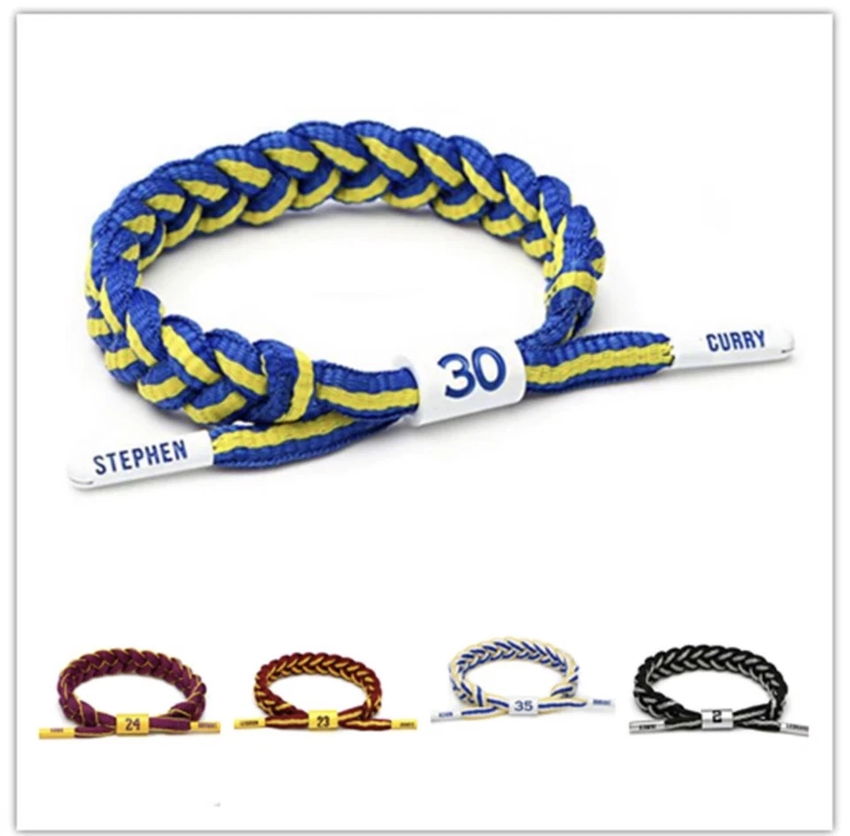 NBA PLAYERS Braided Shoestring Bracelet Durant Curry Lebron Kawhi Jordan Davis - Image 2 of 4