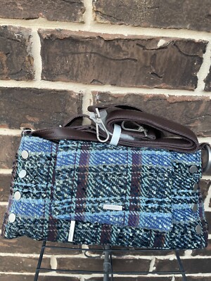 NWT $445 Hammitt VIP Baguette Woven Waltz Leather Tweed Satchel brown blue